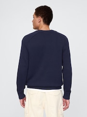 Gap Navy Blue Raglan Crew Neck Jumper - Image 2 of 5