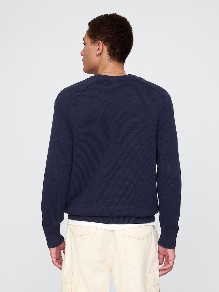 Gap Navy Blue Raglan Crew Neck Jumper - Image 2 of 5