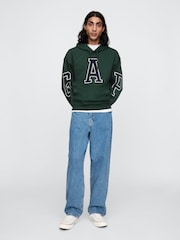 Gap Dark Green Heavyweight Logo Hoodie - Image 3 of 5