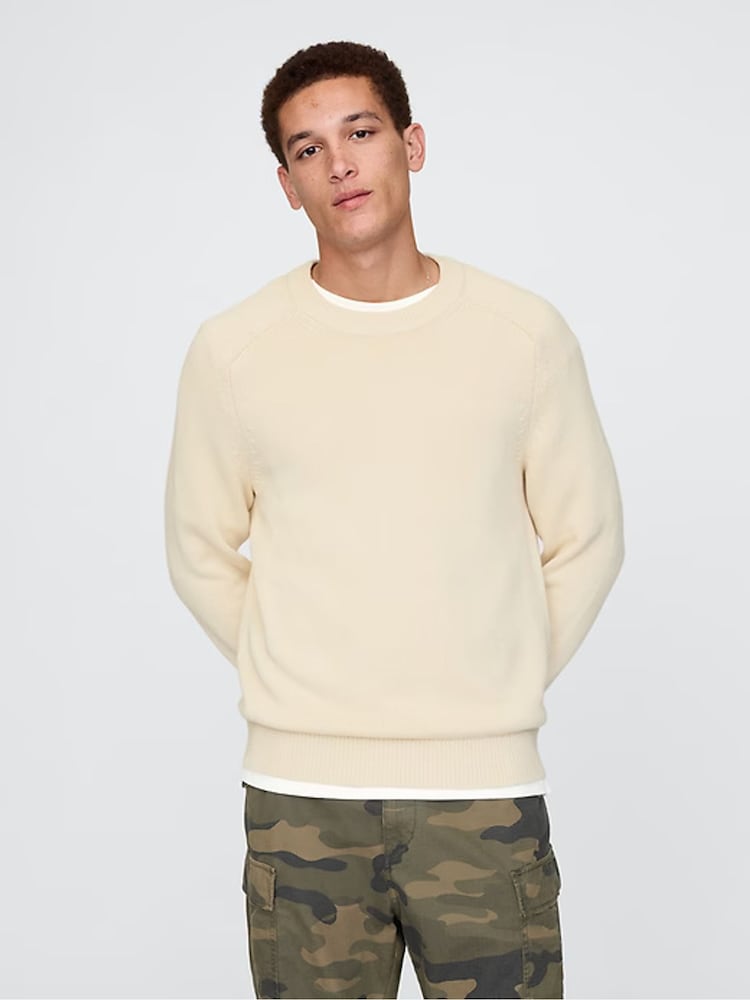 Creme - Gap Raglan-Pullover mit Rundhalsausschnitt - Bild 1 von 8