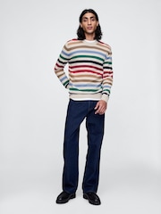 Gap Cream Stripe CashSoft Crew Neck Jumper - Image 3 of 5