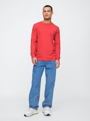 Gap Red Long Sleeve Everyday 100% Cotton Crew Neck T-Shirt - Image 3 of 5