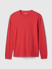 Gap Red Long Sleeve Everyday 100% Cotton Crew Neck T-Shirt - Image 4 of 5