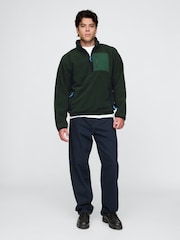 Gap Green Sherpa Quarter-Zip Pullover Fleece - Image 3 of 5