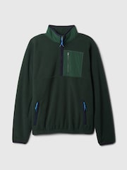 Gap Green Sherpa Quarter-Zip Pullover Fleece - Image 5 of 5