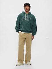 Gap Green Heavyweight Stitch Logo Hoodie - Image 4 of 5