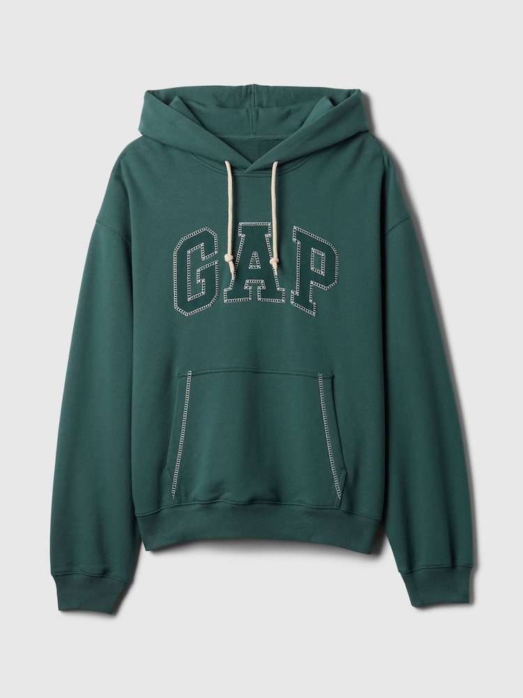 Gap Green Heavyweight Stitch Logo Hoodie - Image 5 of 5