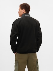 Negru - Pulover din fleece cu fermoar scurt Gap Sherpa - Image 2 of 5