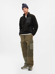 Negru - Pulover din fleece cu fermoar scurt Gap Sherpa - Image 3 of 5