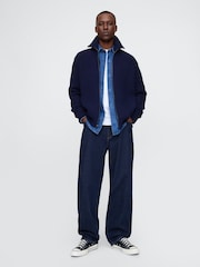 Gap Blue Zip Up Knitted Cardigan - Image 3 of 4