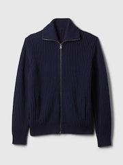 Gap Blue Zip Up Knitted Cardigan - Image 4 of 4
