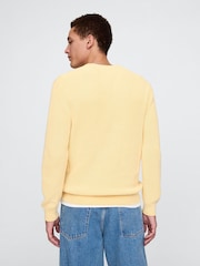 Gap Yellow Shaker-Stitch Crew Neck Jumper - Image 2 of 5