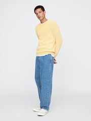 Gap Yellow Shaker-Stitch Crew Neck Jumper - Image 3 of 5