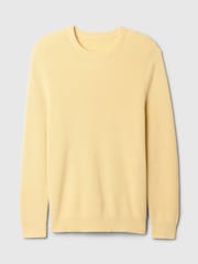 Gap Yellow Shaker-Stitch Crew Neck Jumper - Image 4 of 5