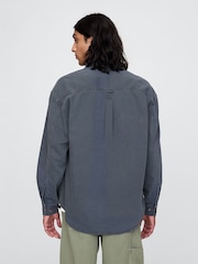 Gap Blue UltraSoft Long Sleeve Oversized Denim Shirt - Image 2 of 5