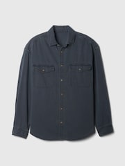 Gap Blue UltraSoft Long Sleeve Oversized Denim Shirt - Image 5 of 5