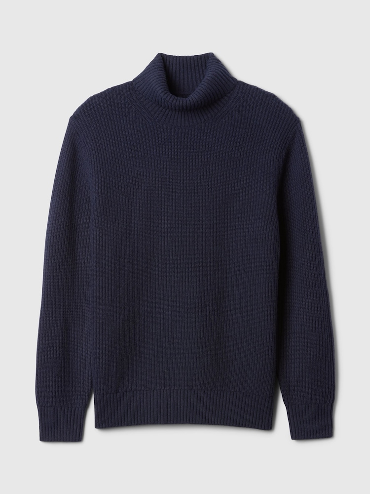 Gap Navy Blue CashSoft Fair Isle Turtle Neck Jumper - Image 5 of 5