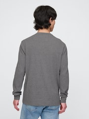 Gap Grey Long Sleeve Logo Waffle Knit T-Shirt - Image 2 of 5