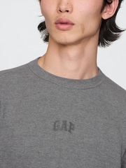 Gap Grey Long Sleeve Logo Waffle Knit T-Shirt - Image 4 of 5