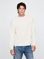 Gap White Heavyweight Long Sleeve Mock Neck T-Shirt - Image 1 of 5
