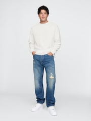 Gap White Heavyweight Long Sleeve Mock Neck T-Shirt - Image 3 of 5