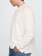 Gap White Heavyweight Long Sleeve Mock Neck T-Shirt - Image 4 of 5