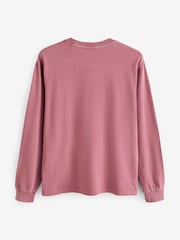 Rot - Gap – Langarm T-Shirt aus schwerem Material mit Tasche - Bild 5 von 7