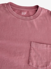 Rot - Gap – Langarm T-Shirt aus schwerem Material mit Tasche - Bild 6 von 7