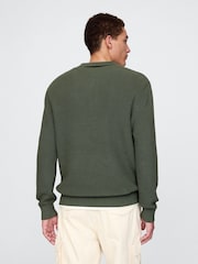 Gap Green Button Neck Knitted Jumper - Image 2 of 5