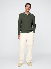 Gap Green Button Neck Knitted Jumper - Image 3 of 5