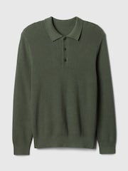 Gap Green Button Neck Knitted Jumper - Image 5 of 5