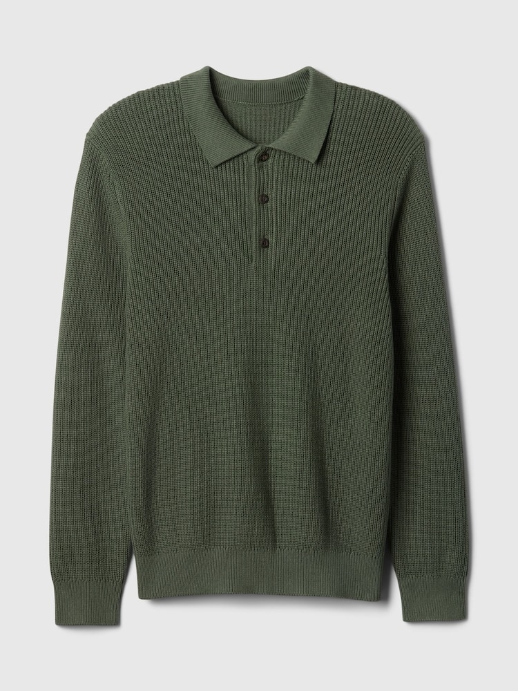 Gap Green Button Neck Knitted Jumper - Image 5 of 5