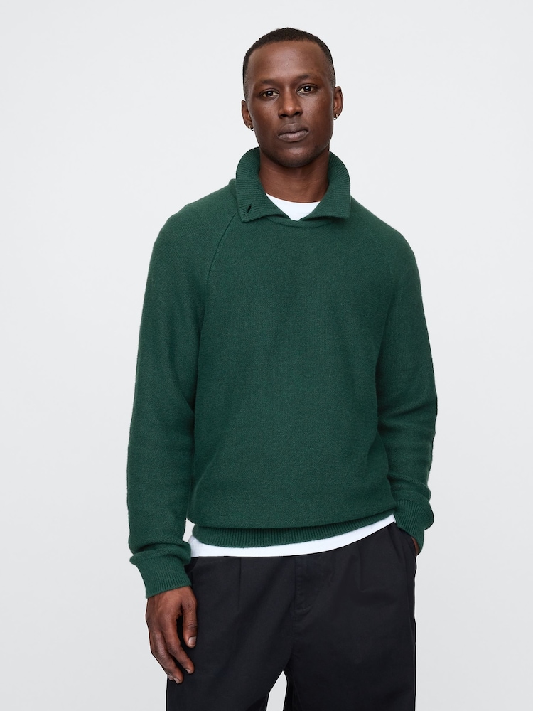 Gap Green CashSoft Polo Neck Jumper - Image 1 of 5 Gap Green CashSoft Polo Neck Jumper - Image 1 of 5