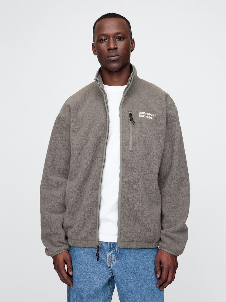 Серый - Gap Куртка Logo Arctic Fleece Zip - Изображение 1 из 5 Серый - Gap Куртка Logo Arctic Fleece Zip - Изображение 1 из 5