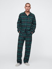 Gap Green Adult Poplin Pyjama Top and Bottoms Set - Image 1 of 5