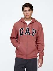Gap Red Relaxed Logo Zip Up Hoodie - Image 1 of 4