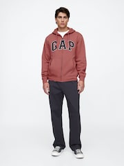 Gap Red Relaxed Logo Zip Up Hoodie - Image 3 of 4