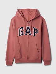 Gap Red Relaxed Logo Zip Up Hoodie - Image 4 of 4