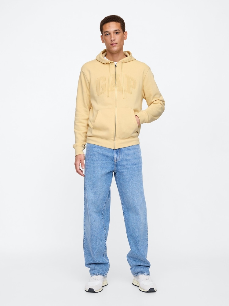 Gap Yellow Zip Up Arch Logo Hoodie - Image 3 of 4
