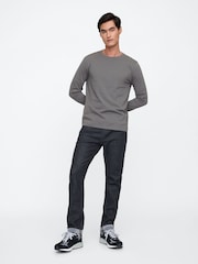 Gap Dark Grey Long Sleeve Everyday 100% Cotton Crew Neck T-Shirt - Image 2 of 5