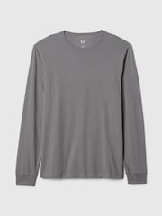 Gap Dark Grey Long Sleeve Everyday 100% Cotton Crew Neck T-Shirt - Image 3 of 5