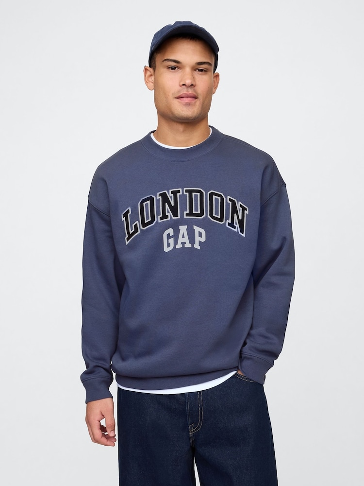 Gap Blue London Logo Crew Neck Sweatshirt - Image 1 of 5