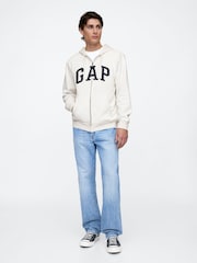 Gap White Relaxed Logo Zip Up Hoodie - Image 3 of 4