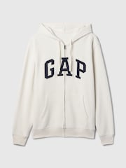 Gap White Relaxed Logo Zip Up Hoodie - Image 4 of 4