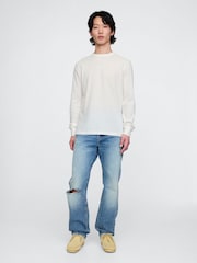 Gap White Long Sleeve Logo Waffle Knit T-Shirt - Image 3 of 5
