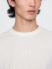Gap White Long Sleeve Logo Waffle Knit T-Shirt - Image 4 of 5