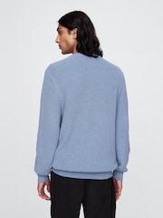 Gap Blue Shaker-Stitch Crew Neck Jumper - Image 2 of 5