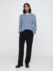 Gap Blue Shaker-Stitch Crew Neck Jumper - Image 3 of 5