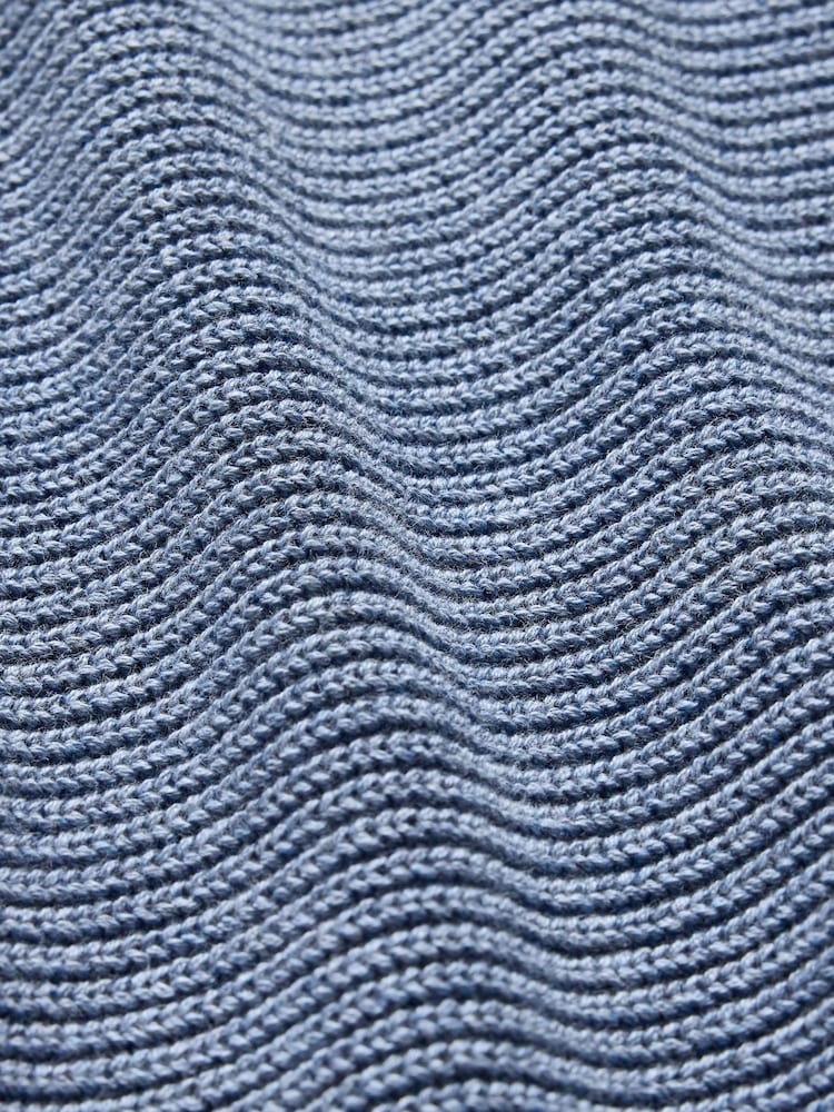 Gap Blue Shaker-Stitch Crew Neck Jumper - Image 5 of 5