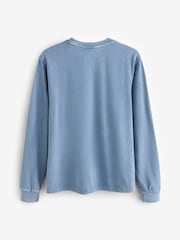 Blau - Gap – Langarm T-Shirt aus schwerem Material mit Tasche - Bild 5 von 8